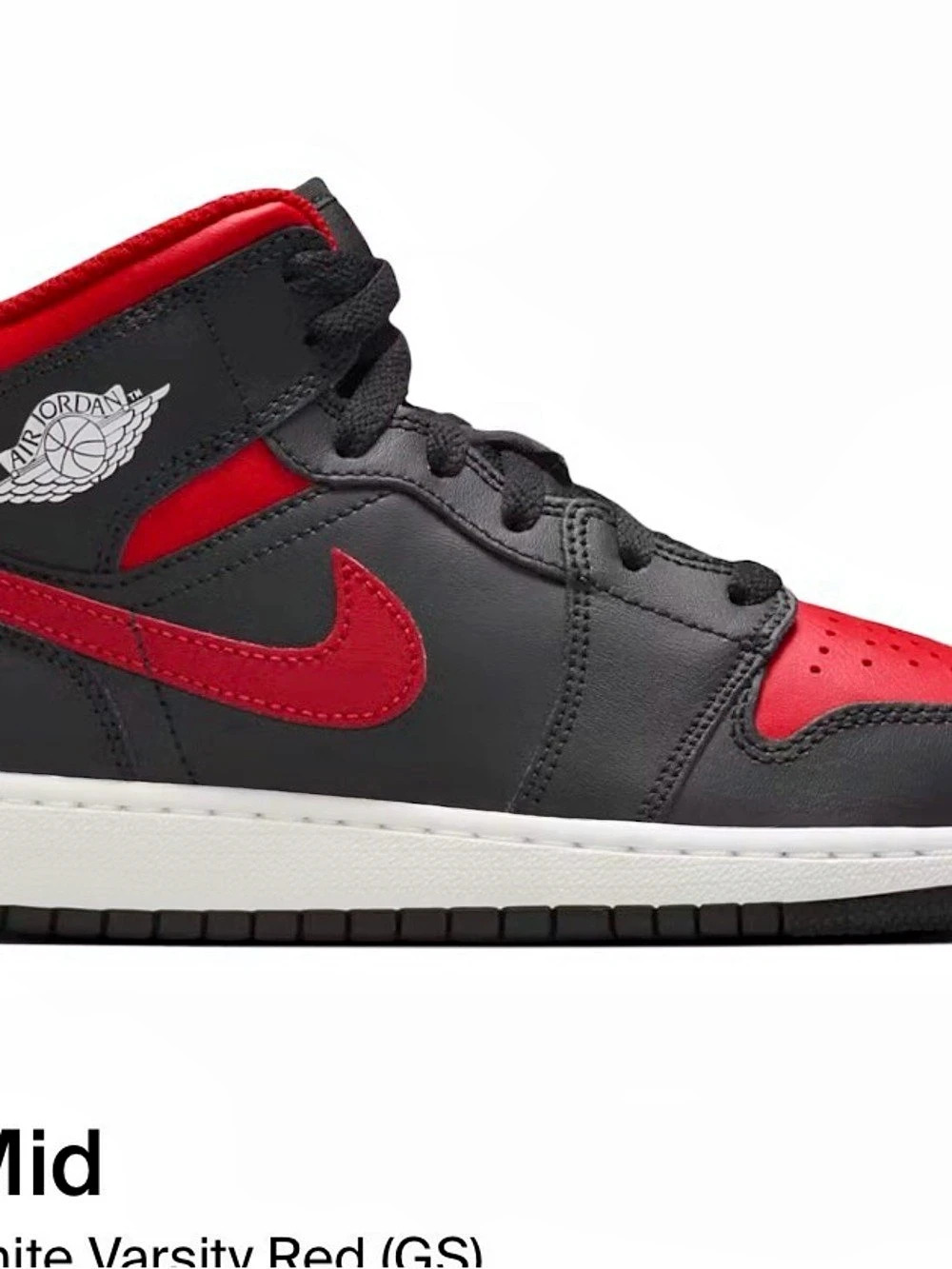 Jordan Jordan 1 Mid (TD) Black & Red Baby US 10c Like New